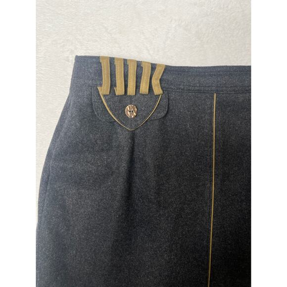 Lodenfrey Wool Boho Lagenlook Midi Length Skirt Charcoal Earthy Natural sz 10 - Picture 2 of 7